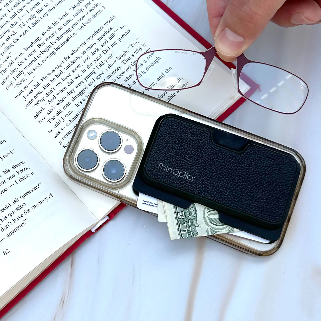 Readers + Black MagSafe® Faux Leather Universal Pod Wallet - Image 4